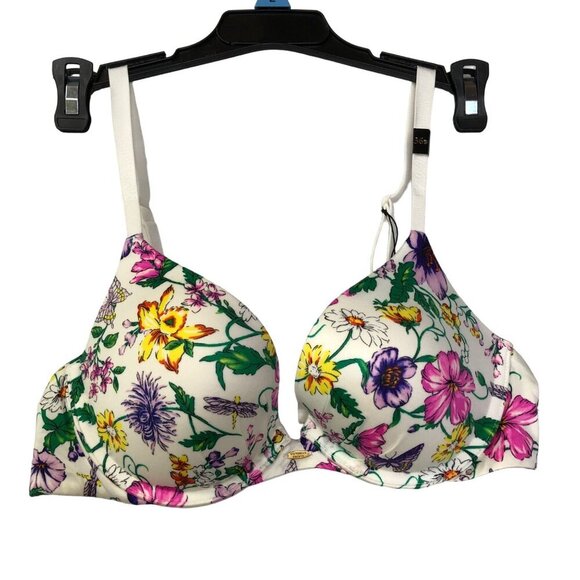 VICTORIA'S SECRET PUSH UP PLUNGE FLORAL BRA 36B NEW WITH TAG - Picture 1 of 7